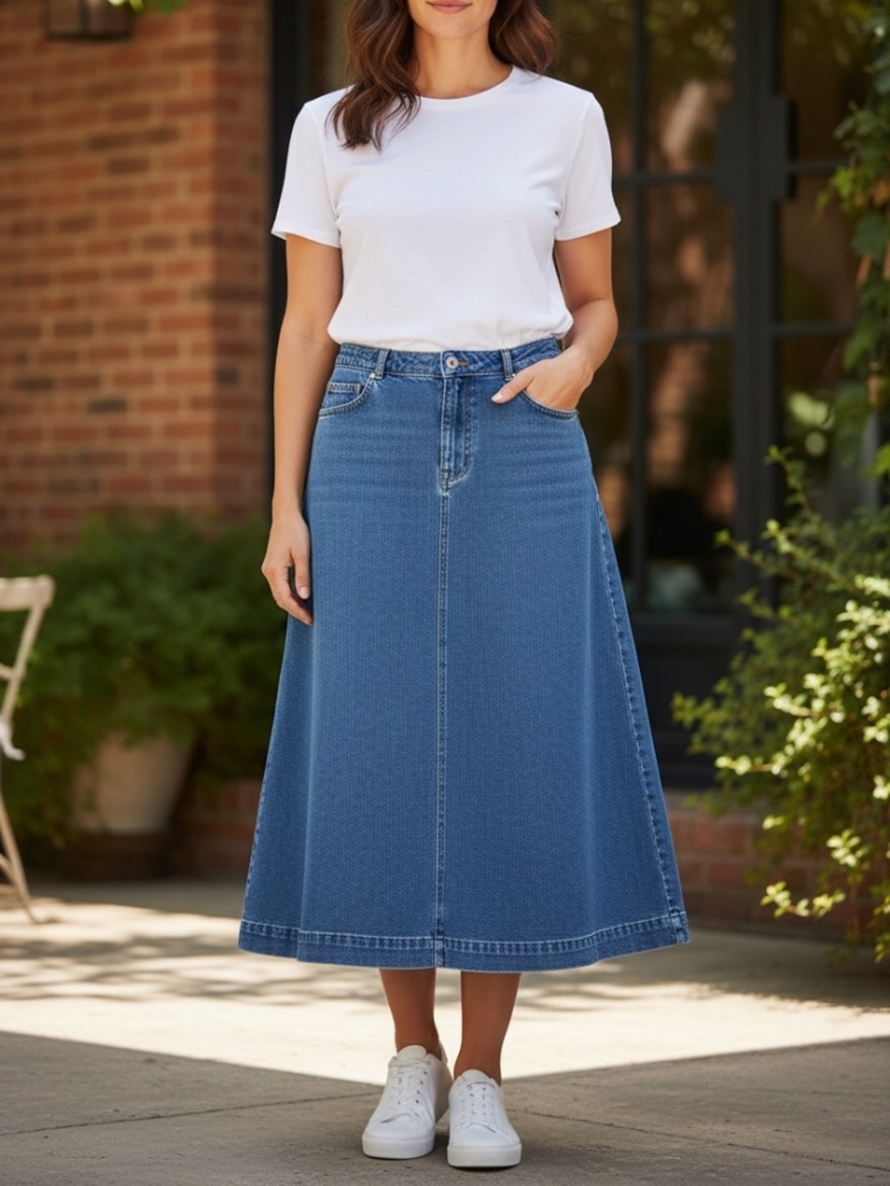 CJ Banks denim skirt
